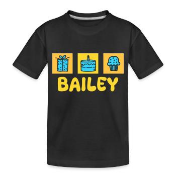 Vorname Bailey - Kinder Premium Bio T-Shirt - Schwarz - Vorne
