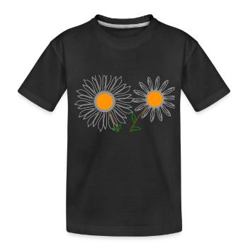 Sonnenblumen - Kinder Premium Bio T-Shirt - Schwarz - Vorne