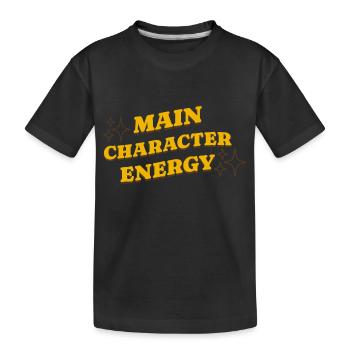 Main Character Energy Positive Affirmationen - Kinder Premium Bio T-Shirt - Schwarz - Vorne