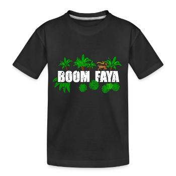 Boom Faya - Kids' Premium Organic T-Shirt - black - Front