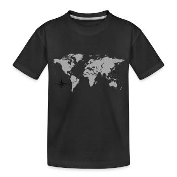 Reisender auf Weltreise - Kinder Premium Bio T-Shirt - Schwarz - Vorne