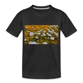 Daisies in Bloom - Kids' Premium Organic T-Shirt - black - Front