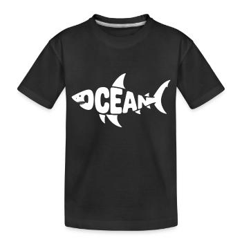 Ozean - Cooles Shark Ocean Logo - Kinder Premium Bio T-Shirt - Schwarz - Vorne