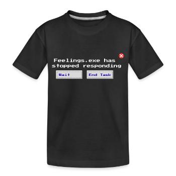 Feelings.exe reagiert nicht mehr – Glitched Sad - Kinder Premium Bio T-Shirt - Schwarz - Vorne