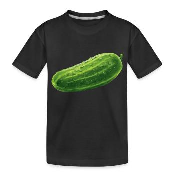 Gurke - Kinder Premium Bio T-Shirt - Schwarz - Vorne