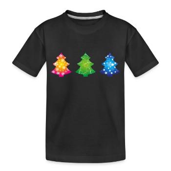 Weihnachtsbäume - Kinder Premium Bio T-Shirt - Schwarz - Vorne