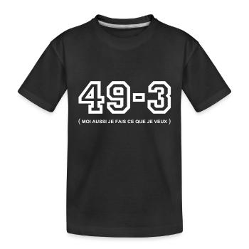 49-3 blanc - T-shirt bio Premium Enfant - noir - Devant