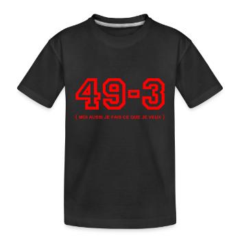 49-3 rouge - T-shirt bio Premium Enfant - noir - Devant
