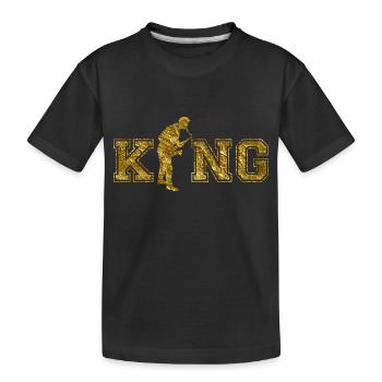 Saxophon König King Geschenk - Kinder Premium Bio T-Shirt - Schwarz - Vorne