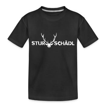 Sturschädl Dickkopf Dialekt Mundart Österreich - Kinder Premium Bio T-Shirt - Schwarz - Vorne