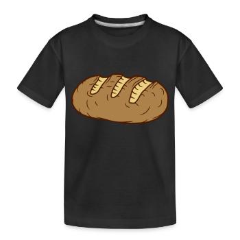 laib brot scheibe hunger toast lecker baecker back - Kinder Premium Bio T-Shirt - Schwarz - Vorne