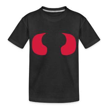 Teufel Satan Dämon Hörner Böse - Kinder Premium Bio T-Shirt - Schwarz - Vorne