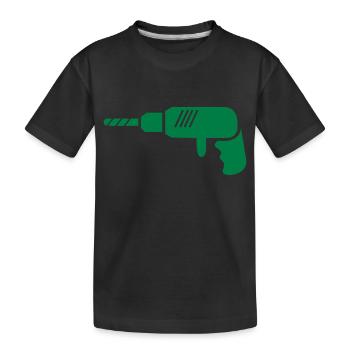 bohrmaschine_001 - Kinder Premium Bio T-Shirt - Schwarz - Vorne