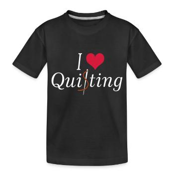 QUILTING - Kinder Premium Bio T-Shirt - Schwarz - Vorne