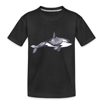 Orca - Kids' Premium Organic T-Shirt - black - Front
