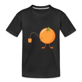Fruit drôle orange jus d'orange fruits drôles - T-shirt bio Premium Enfant - noir - Devant