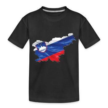 Slowenien Flagge in der Slowenien Landkarte - Kinder Premium Bio T-Shirt - Schwarz - Vorne