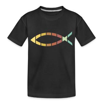 Jesus Fish - Kids' Premium Organic T-Shirt - black - Front
