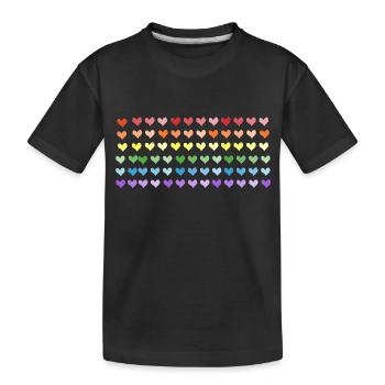 Couleurs arc-en-ciel rideau cœur pour le mois de la fierté LGBT - T-shirt bio Premium Enfant - noir - Devant