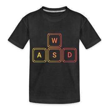 Gaming WASD Tastatur RBG Gamer Geschenkidee - Kinder Premium Bio T-Shirt - Schwarz - Vorne