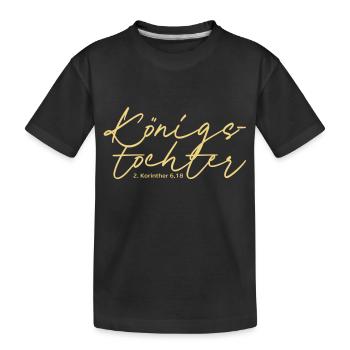 königstochter gold by csDesign - Kinder Premium Bio T-Shirt - Schwarz - Vorne