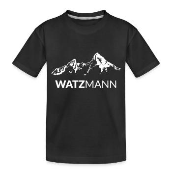 Watzmann Bergmassiv Berchtesgaden Alpen Bayern - Kinder Premium Bio T-Shirt - Schwarz - Vorne