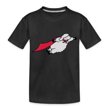 Lustiges Superheld Schaf - Kinder Premium Bio T-Shirt - Schwarz - Vorne