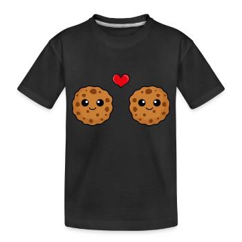 Cookies Comic Couple Amour - T-shirt bio Premium Enfant - noir - Devant