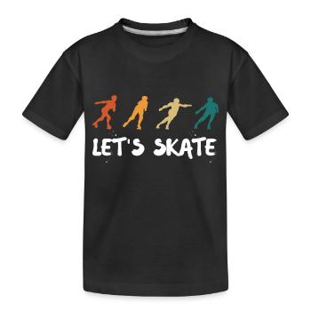 Let's Skate Retro Roller Skates Inline Skating Ska - Kinder Premium Bio T-Shirt - Schwarz - Vorne