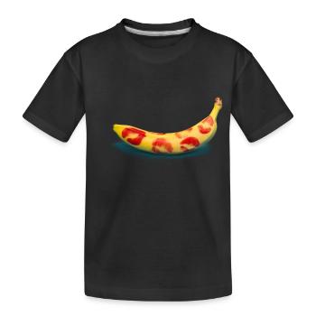 Rouge à lèvres banane - T-shirt bio Premium Enfant - noir - Devant