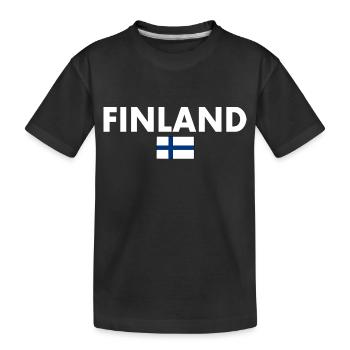 Finland - Kids' Premium Organic T-Shirt - black - Front