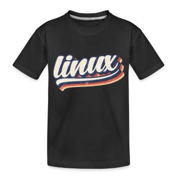 | Linux logo rétro vintage - T-shirt bio Premium Enfant - noir - Devant