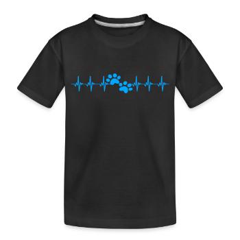 Paw Heartbeat Chien Chien - T-shirt bio Premium Enfant - noir - Devant