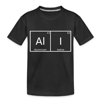 Ali Name First Name Chemistry Periodic Table Elements - Kids' Premium Organic T-Shirt - black - Front