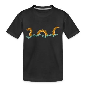 T-shirt serpent de mer jaune doré avec monstre marin - T-shirt bio Premium Enfant - noir - Devant