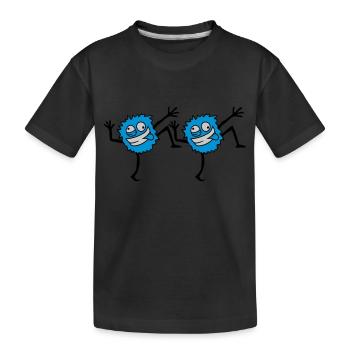 2 tanzende Monster - Kinder Premium Bio T-Shirt - Schwarz - Vorne