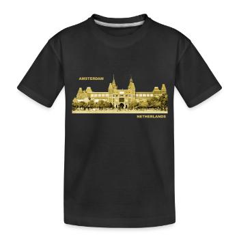 Netherlands Holland Amsterdam Capital Museum - Kids' Premium Organic T-Shirt - black - Front