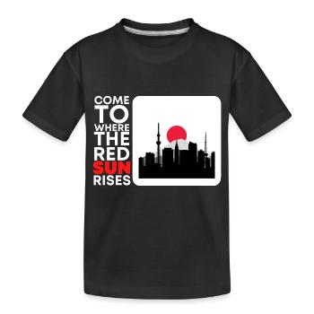 Come to where the red sun rises, Japan - Kids' Premium Organic T-Shirt - black - Front