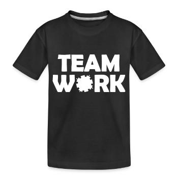 Teamwork - Kids' Premium Organic T-Shirt - black - Front