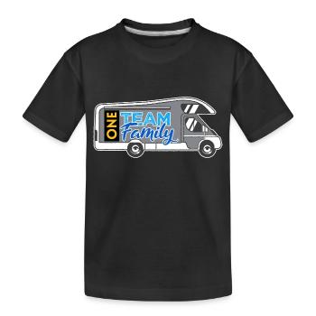 team family camping dog sports parental leave camping - Kids' Premium Organic T-Shirt - black - Front