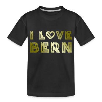I Love Bern - Kinder Premium Bio T-Shirt - Schwarz - Vorne