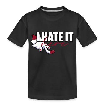 I hate it here - cat - Kids' Premium Organic T-Shirt - black - Front