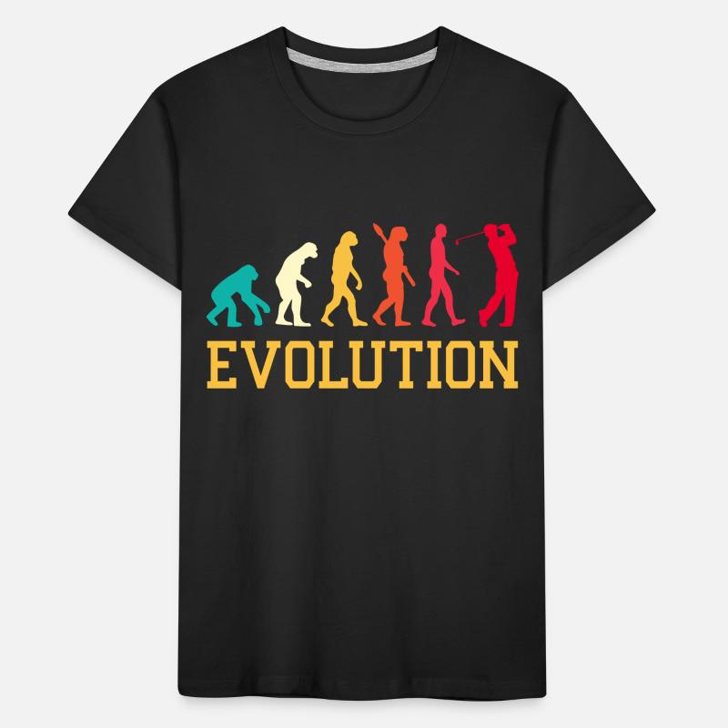Evolution Graphic Golfer Golf Player Golfing Golf Kinder Premium Bio T-Shirt