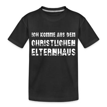 Ich komme aus dem christlichen Elternhaus Religion - Kinder Premium Bio T-Shirt - Schwarz - Vorne