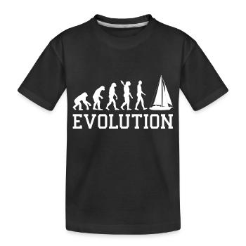Evolution Graphic Sailboat Captain Sailing Sea Boa - Kinder Premium Bio T-Shirt - Schwarz - Vorne
