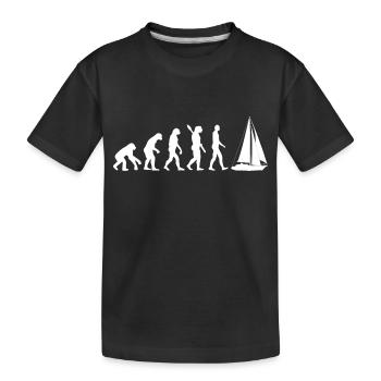 Evolution Graphic Sailboat Captain Sailing Sea Boa - Kinder Premium Bio T-Shirt - Schwarz - Vorne