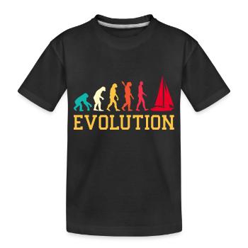 Evolution Graphic Sailboat Captain Sailing Sea Boa - Kinder Premium Bio T-Shirt - Schwarz - Vorne