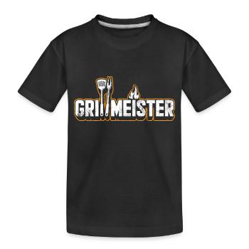 Grillmeister - Kinder Premium Bio T-Shirt - Schwarz - Vorne