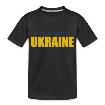Ukraine Sieg - Kinder Premium Bio T-Shirt - Schwarz - Vorne