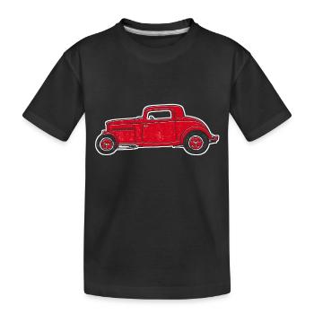 Hot Rod rot, Street Rod, Design von Mondwinkel - Kinder Premium Bio T-Shirt - Schwarz - Vorne